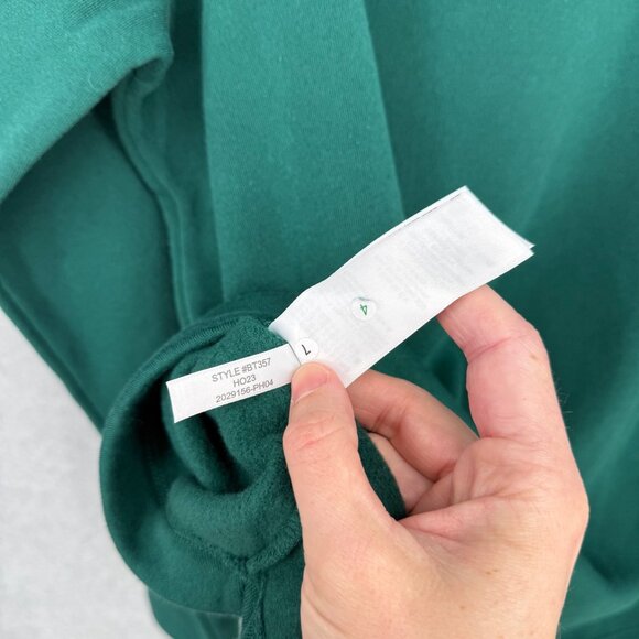 J Crew Womens Wide Collar Button Mockneck Pullover Sweatshirt Size XL Green NEW - Picture 6 of 10